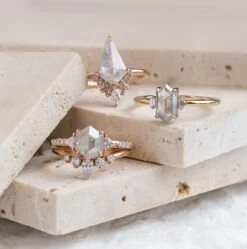1.92 Carat Fancy White Kite Diamond Engagement Ring, Wren Setting, 14K Rose Gold 16 1.92 Carat Fancy White Kite Diamond Engagement Ring, Wren Setting, 14K Rose Gold -Point No Point Studio Store 20221222 SFS0173 Edit