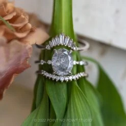 2.19 Carat Salt And Pepper Oval Diamond Engagement Ring, Nova Setting, Platinum -Point No Point Studio Store 20221222 SFS0185 04c3424a 3948 4d37 8fe6 3a0ad401f920