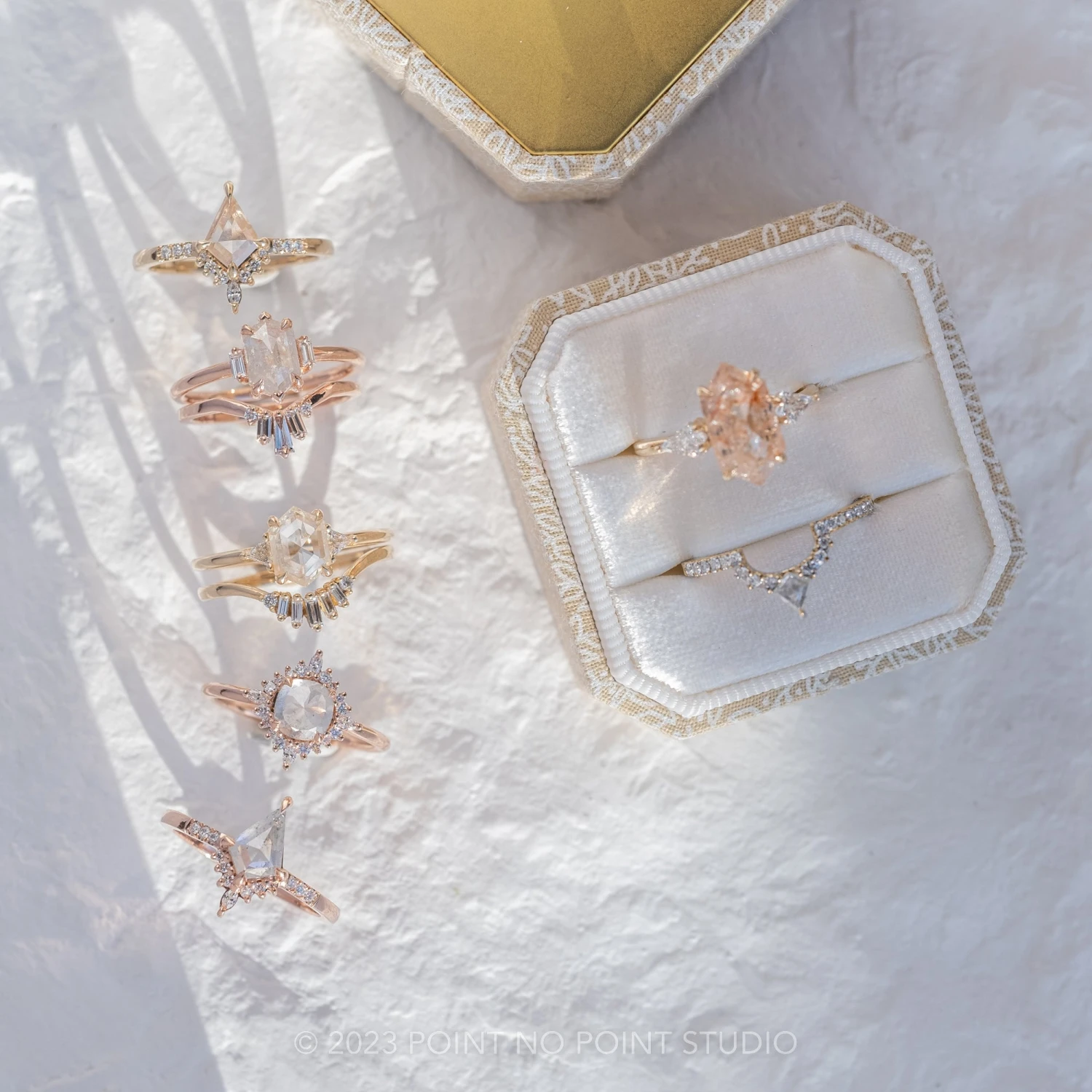 1.42 Carat Icy Grey Diamond Engagement Ring, Cosette Setting, 14k Rose Gold 6 1.42 Carat Icy Grey Diamond Engagement Ring, Cosette Setting, 14k Rose Gold - Image 6