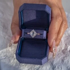 1.42 Carat Icy Grey Diamond Engagement Ring, Cosette Setting, 14k Rose Gold 12 1.42 Carat Icy Grey Diamond Engagement Ring, Cosette Setting, 14k Rose Gold -Point No Point Studio Store 20230110 SFS0210