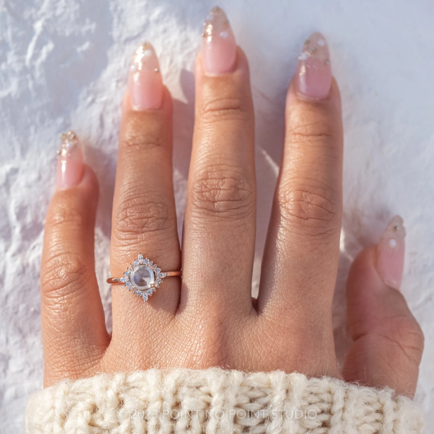1.42 Carat Icy Grey Diamond Engagement Ring, Cosette Setting, 14k Rose Gold 2 1.42 Carat Icy Grey Diamond Engagement Ring, Cosette Setting, 14k Rose Gold - Image 2