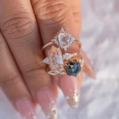 1.42 Carat Icy Grey Diamond Engagement Ring, Cosette Setting, 14k Rose Gold 13 1.42 Carat Icy Grey Diamond Engagement Ring, Cosette Setting, 14k Rose Gold -Point No Point Studio Store 20230110 SFS0247