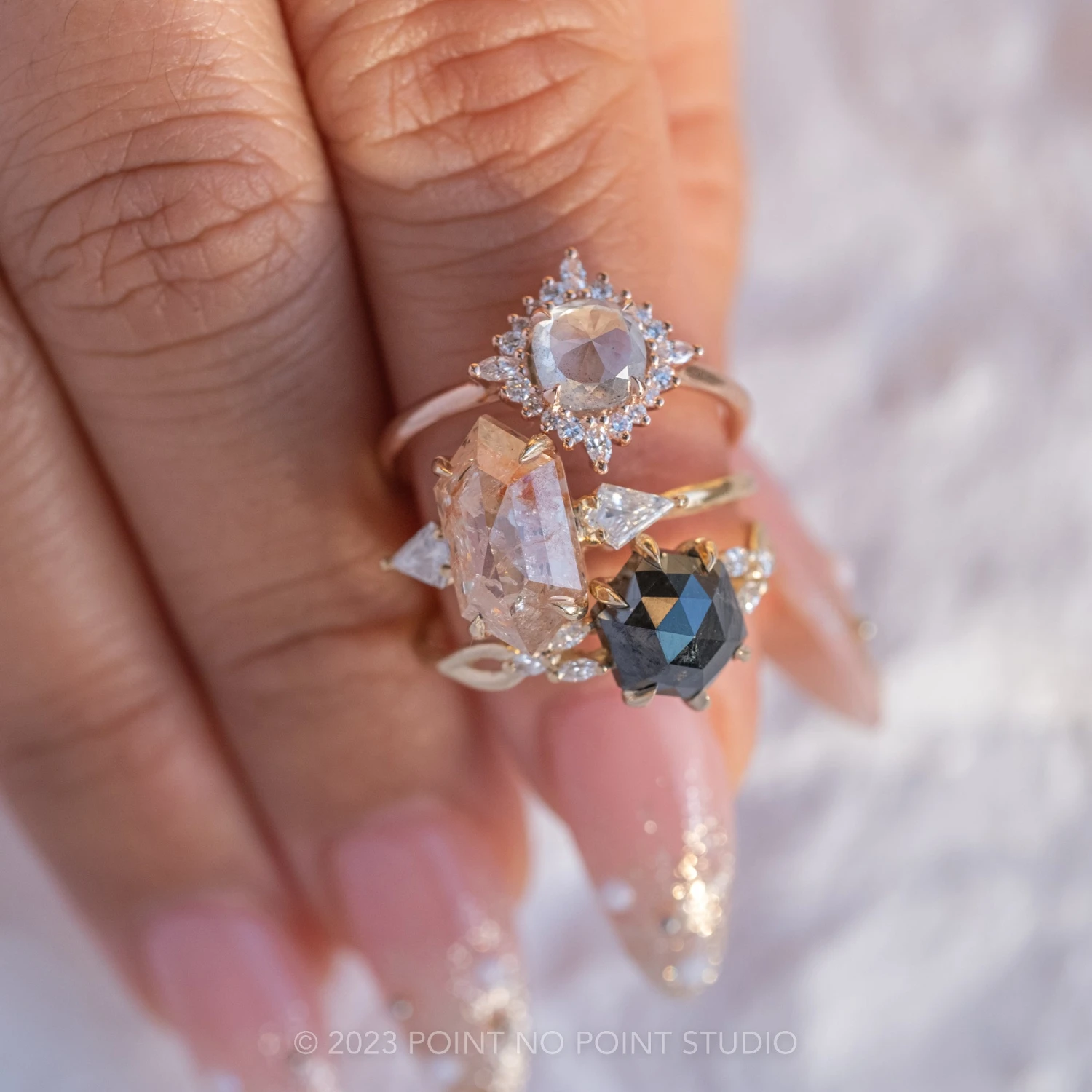 1.42 Carat Icy Grey Diamond Engagement Ring, Cosette Setting, 14k Rose Gold 4 1.42 Carat Icy Grey Diamond Engagement Ring, Cosette Setting, 14k Rose Gold - Image 4