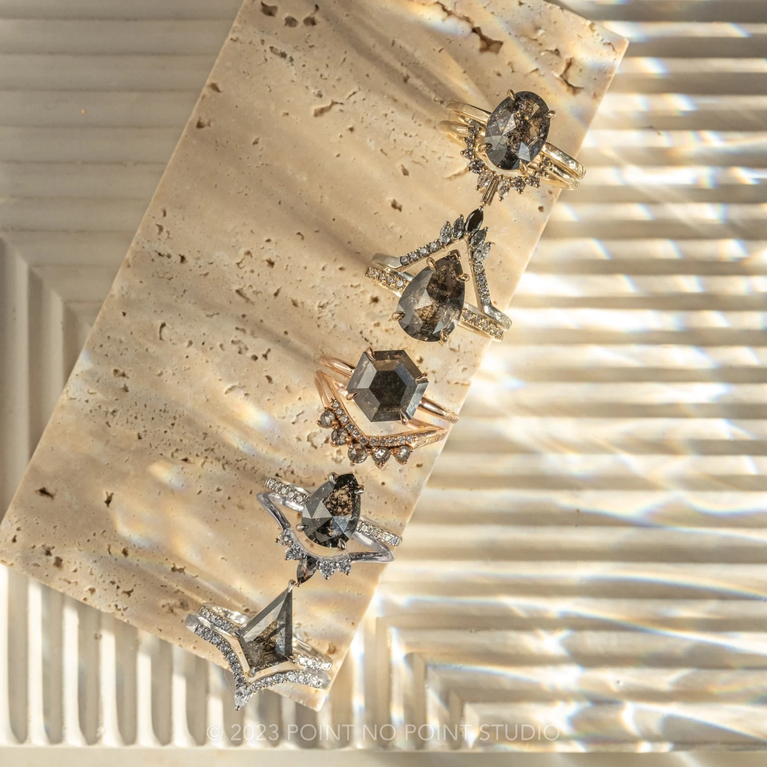 2.48 Carat Black Speckled Pear Diamond Engagement Ring, Jules Setting,14k Yellow Gold 4 2.48 Carat Black Speckled Pear Diamond Engagement Ring, Jules Setting,14k Yellow Gold - Image 4