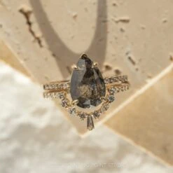 2.48 Carat Black Speckled Pear Diamond Engagement Ring, Jules Setting,14k Yellow Gold 16 2.48 Carat Black Speckled Pear Diamond Engagement Ring, Jules Setting,14k Yellow Gold -Point No Point Studio Store 20230119 SFS0122 4c4d84e1 d4c0 42d6 bb40 604bfa28f72d