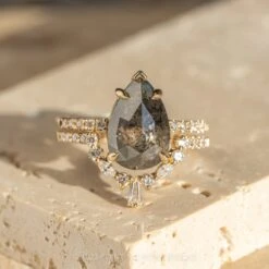 2.48 Carat Black Speckled Pear Diamond Engagement Ring, Jules Setting,14k Yellow Gold 18 2.48 Carat Black Speckled Pear Diamond Engagement Ring, Jules Setting,14k Yellow Gold -Point No Point Studio Store 20230119 SFS0123 65caf74c e09a 4dcc 8f7f d03c880c8b82