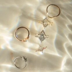 1.02 Carat Icy White Kite Diamond Engagement Ring, Avaline Setting, 14K Rose Gold 9 1.02 Carat Icy White Kite Diamond Engagement Ring, Avaline Setting, 14K Rose Gold -Point No Point Studio Store 20230119 SFS0139 1