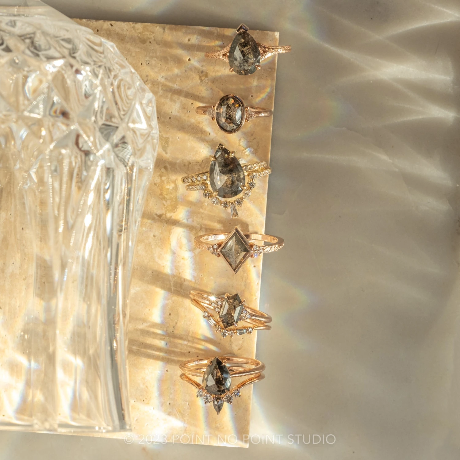 2.48 Carat Black Speckled Pear Diamond Engagement Ring, Jules Setting,14k Yellow Gold 6 2.48 Carat Black Speckled Pear Diamond Engagement Ring, Jules Setting,14k Yellow Gold - Image 6