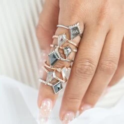 1.30 Carat Icy Grey Kite Diamond Engagement Ring, Jules Setting, 14K Rose Gold 17 1.30 Carat Icy Grey Kite Diamond Engagement Ring, Jules Setting, 14K Rose Gold -Point No Point Studio Store 20230203 SFS0132 e34a6fa2 61c6 4859 9fcb 86372d44f365