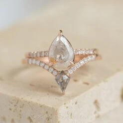 1.90 Carat Icy White Pear Diamond Engagement Ring, Juliette Setting, 14K Rose Gold 14 1.90 Carat Icy White Pear Diamond Engagement Ring, Juliette Setting, 14K Rose Gold -Point No Point Studio Store 20230203 SFS0141