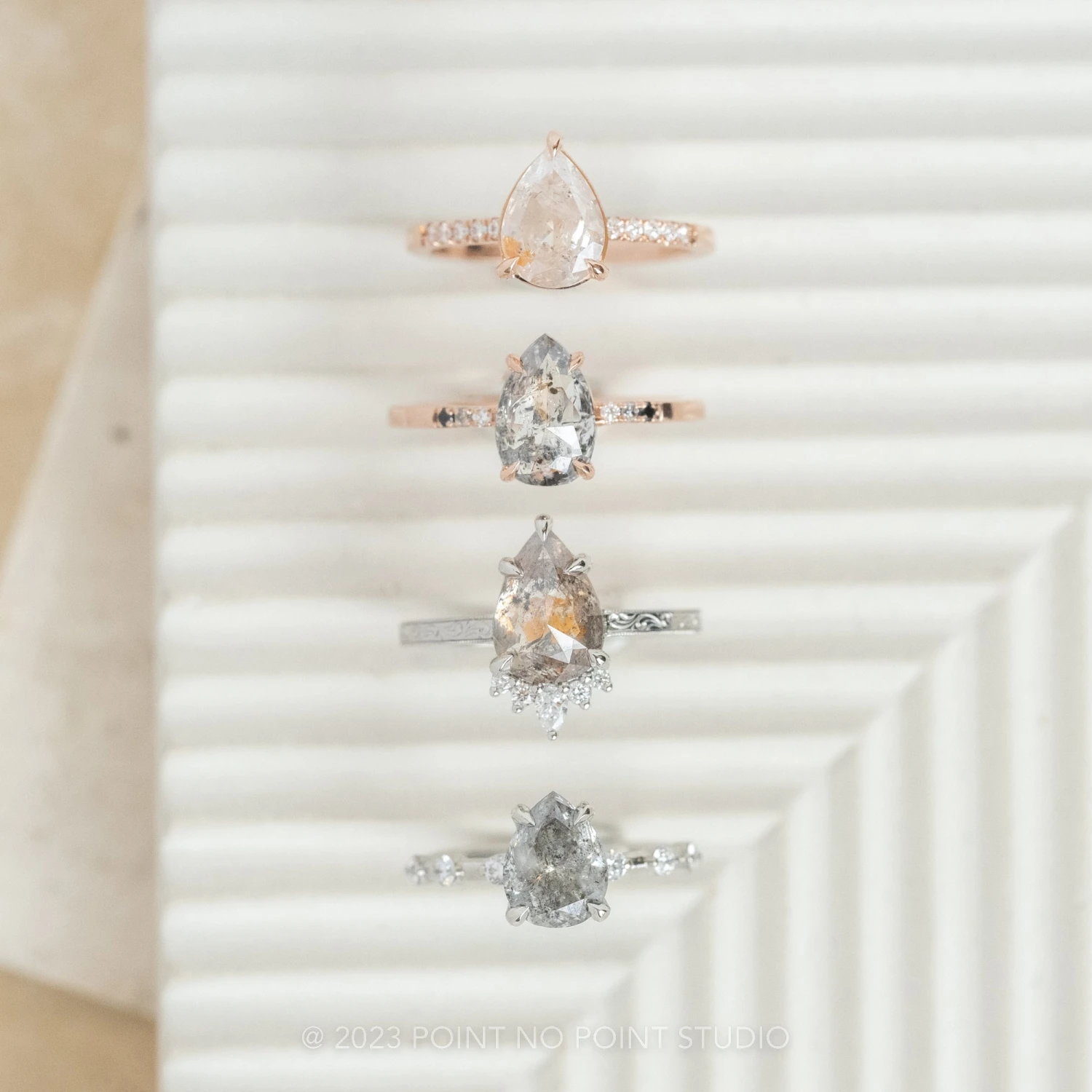 1.90 Carat Icy White Pear Diamond Engagement Ring, Juliette Setting, 14K Rose Gold 6 1.90 Carat Icy White Pear Diamond Engagement Ring, Juliette Setting, 14K Rose Gold - Image 6