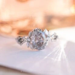 2.51 Carat Salt And Pepper Oval Diamond Engagement Ring, Ainsley Setting, Platinum 16 2.51 Carat Salt And Pepper Oval Diamond Engagement Ring, Ainsley Setting, Platinum -Point No Point Studio Store 20230208 SFS0114 b6a84497 63ff 4fb9 b1ea 42285b94d6bb