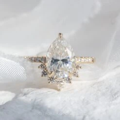 2.48 Carat Pear Moissanite Engagement Ring, Kanara Setting, 14K Yellow Gold 17 2.48 Carat Pear Moissanite Engagement Ring, Kanara Setting, 14K Yellow Gold -Point No Point Studio Store 20230316 SFS0089 c39e9d85 7194 4d1a a99f ef5454c20845