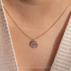 14k Gold Engraved Poppy Single Initial With Diamonds Large Round Charm 12 14k Gold Engraved Poppy Single Initial With Diamonds Large Round Charm -Point No Point Studio Store 20230316 SFS0141