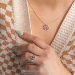 14k Gold Engraved Poppy Single Initial With Diamonds Large Round Charm 13 14k Gold Engraved Poppy Single Initial With Diamonds Large Round Charm -Point No Point Studio Store 20230316 SFS0143