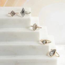 1.26 Carat Black Speckled Hexagon Diamond Engagement Ring, Zoe Setting, 14K Rose Gold -Point No Point Studio Store 20230323 SFS0088 ecd1a265 0e30 4e0d 84ab f94f01bd4d51