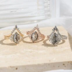 1.99 Carat Salt And Pepper Marquise Diamond Engagement Ring, Olive Setting, Platinum 19 1.99 Carat Salt And Pepper Marquise Diamond Engagement Ring, Olive Setting, Platinum -Point No Point Studio Store 20230330 SFS0107 Edit bbe11e38 7923 4ddb bd37 4c0b93e04559