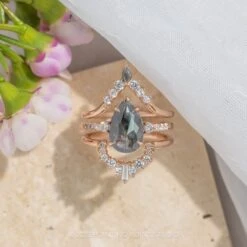 1.22 Carat Black Pear Diamond Engagement Ring, Eliza Setting, 14K Rose Gold 14 1.22 Carat Black Pear Diamond Engagement Ring, Eliza Setting, 14K Rose Gold -Point No Point Studio Store 20230330 SFS0123 74f49401 706b 47b4 a818 64511e29b90f