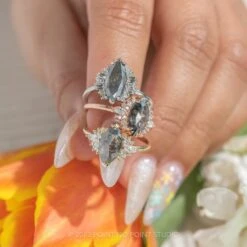 1.99 Carat Salt And Pepper Marquise Diamond Engagement Ring, Olive Setting, 14k White Gold 22 1.99 Carat Salt And Pepper Marquise Diamond Engagement Ring, Olive Setting, 14k White Gold -Point No Point Studio Store 20230330 SFS0156 b2de7693 7f9d 4557 b20d 255b1fe186d4