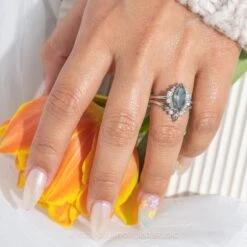 1.99 Carat Salt And Pepper Marquise Diamond Engagement Ring, Olive Setting, 14k White Gold 17 1.99 Carat Salt And Pepper Marquise Diamond Engagement Ring, Olive Setting, 14k White Gold -Point No Point Studio Store 20230330 SFS0158 f33f0f8e 9d1c 43f2 8ea0 22ca70b3dada