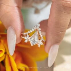 2.08 Carat Salt And Pepper Kite Diamond Engagement Ring, Bezel Quinn Setting, 14K Rose Gold -Point No Point Studio Store 20230330 SFS0168 82b38042 1ec1 4806 be81 bbc2f3dad65f
