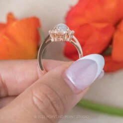 2.34 Carat Icy Grey Pear Diamond Engagement Ring, Wren Setting, 14K Rose Gold -Point No Point Studio Store 20230420 SFS0169