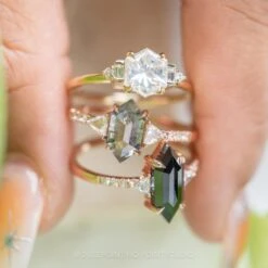 1.56 Carat Hexagon Moissanite Engagement Ring, Betty Setting, 14K Yellow Gold -Point No Point Studio Store 20230505 SFS0118 07ba1973 f6e0 4920 99b9 0d8ac626abd4