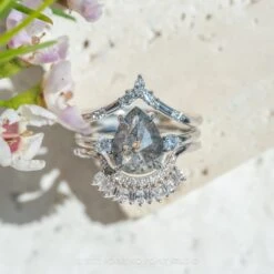 2.05 Carat Salt And Pepper Pear Diamond Engagement Ring, Zoe Setting, Platinum 9 2.05 Carat Salt And Pepper Pear Diamond Engagement Ring, Zoe Setting, Platinum -Point No Point Studio Store 20230511 SFS0106 f67ed582 721a 46bb 98ed 0fbcd72acbe4