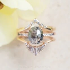 1.58 Carat Black Speckled Oval Diamond Engagement Ring, Ombre Jules Setting, 14K Rose Gold -Point No Point Studio Store 20230518 SFS0050 71be6efd e9c1 4feb aff1 3f0a01af9914