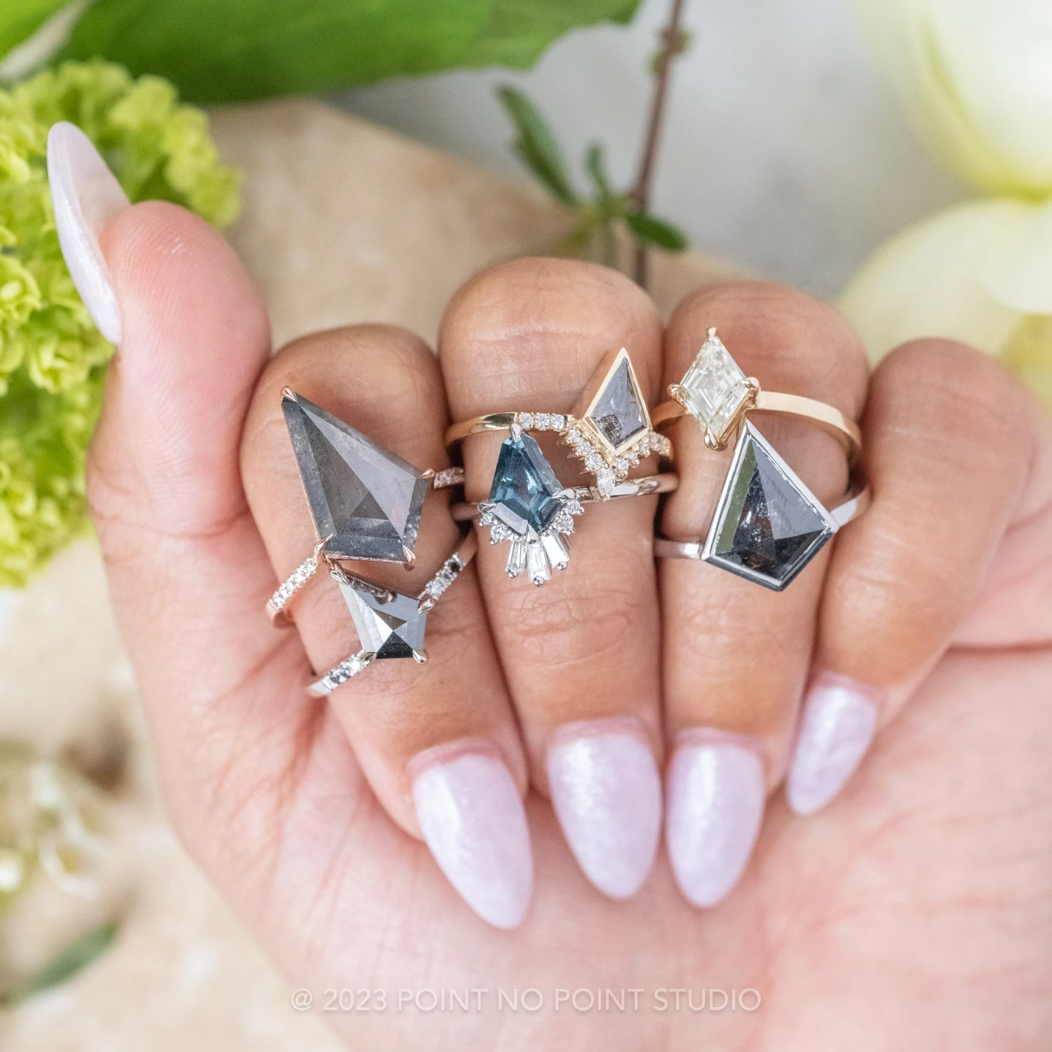 1.22 Carat Black Kite Diamond Engagement Ring, Bezel Avaline Setting, 14K Yellow Gold 3 1.22 Carat Black Kite Diamond Engagement Ring, Bezel Avaline Setting, 14K Yellow Gold - Image 3