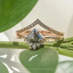 .65 Carat Black Shield Diamond Engagement Ring, Ava Setting, 14K Rose Gold 8 .65 Carat Black Shield Diamond Engagement Ring, Ava Setting, 14K Rose Gold -Point No Point Studio Store 20230525 SFS0027