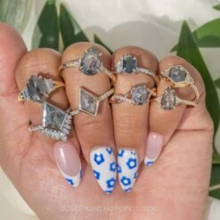 1.93 Carat Salt And Pepper Oval Diamond Engagement Ring, Wisteria Setting, 14K Rose Gold 9 1.93 Carat Salt And Pepper Oval Diamond Engagement Ring, Wisteria Setting, 14K Rose Gold -Point No Point Studio Store 20230525 SFS0043 fd074f79 3166 4ecf b6bc 5a38b4bc63ff