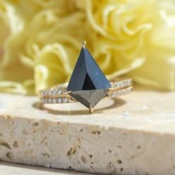 1.40 Carat Opaque Black Kite Diamond Engagement Ring, Juliette Setting, 14K Yellow Gold 12 1.40 Carat Opaque Black Kite Diamond Engagement Ring, Juliette Setting, 14K Yellow Gold -Point No Point Studio Store 20230608 SFS0049