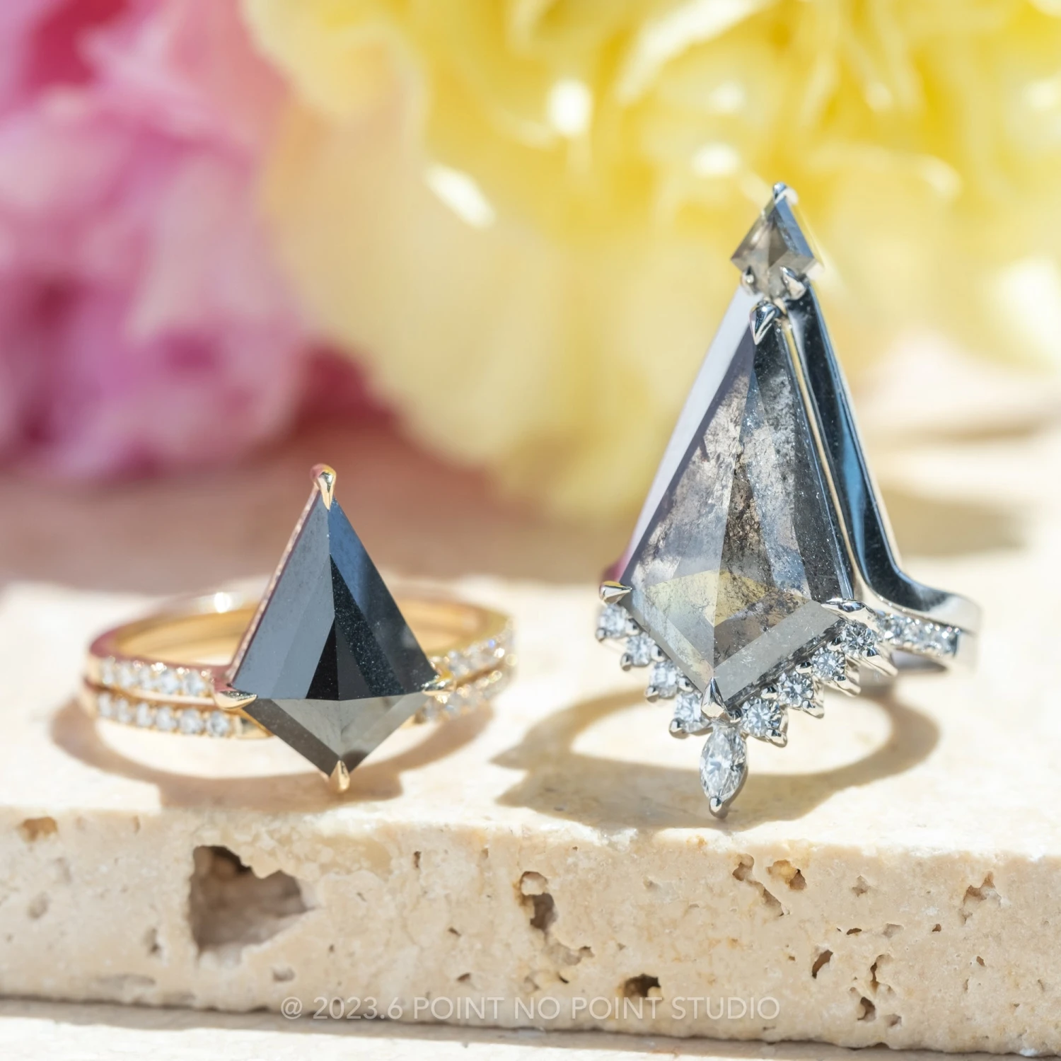 1.40 Carat Opaque Black Kite Diamond Engagement Ring, Juliette Setting, 14K Yellow Gold 5 1.40 Carat Opaque Black Kite Diamond Engagement Ring, Juliette Setting, 14K Yellow Gold - Image 5