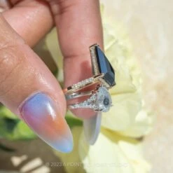 1.40 Carat Opaque Black Kite Diamond Engagement Ring, Juliette Setting, 14K Yellow Gold 16 1.40 Carat Opaque Black Kite Diamond Engagement Ring, Juliette Setting, 14K Yellow Gold -Point No Point Studio Store 20230608 SFS0069