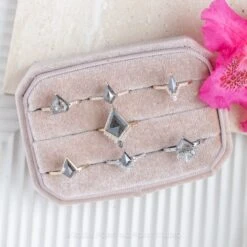 .83 Carat Salt And Pepper Kite Diamond Engagement Ring, Camila Setting, Platinum -Point No Point Studio Store 20230616 SFS0123 c5cf4be6 728c 4621 ad50 8ab463552f49