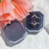 Velvet Bevel Double Slot Ring Box