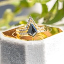 1.40 Carat Black Kite Diamond Engagement Ring, Jules Setting, 14K Yellow Gold -Point No Point Studio Store 20230804 SFS0097 675deb0d dadd 42c4 b8b6 42f9bac7a72a