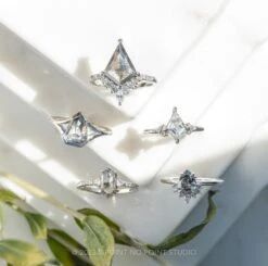 1.59 Carat Salt And Pepper Hexagon Diamond Engagement Ring, Eliza Setting, 14k White Gold 9 1.59 Carat Salt And Pepper Hexagon Diamond Engagement Ring, Eliza Setting, 14k White Gold -Point No Point Studio Store 20230804 SFS0112 Edit 145f0437 f565 4426 83db 617d44f16e83