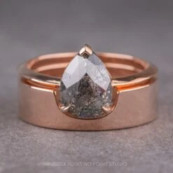 Ellipse Setting, 6mm 14k Rose Gold Wedding Band, Polished Finish -Point No Point Studio Store 20230809 SFS0007 00fa2165 0ff4 4e2c b7dd 1880a4427103