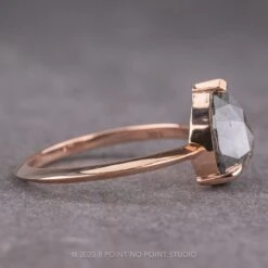 2.55 Carat Salt And Pepper Pear Diamond Engagement Ring, Jane Setting, 14K Rose Gold 12 2.55 Carat Salt And Pepper Pear Diamond Engagement Ring, Jane Setting, 14K Rose Gold -Point No Point Studio Store 20230809 SFS0009