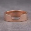 Ellipse Setting, 6mm 14k Rose Gold Wedding Band, Polished Finish