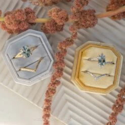 Velvet Bevel Double Slot Ring Box 13 Velvet Bevel Double Slot Ring Box -Point No Point Studio Store 20230818 SFS0067