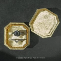 Velvet Bevel Double Slot Ring Box 12 Velvet Bevel Double Slot Ring Box -Point No Point Studio Store 20230818 SFS0096