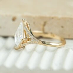 1.34 Carat White Kite Moissanite Engagement Ring, Mackenzie Setting, 14K Yellow Gold -Point No Point Studio Store 20230825 SFS0045 51bd9c48 089d 4dbc ab30 9519f50ea125