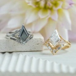 1.34 Carat White Kite Moissanite Engagement Ring, Mackenzie Setting, 14K Yellow Gold -Point No Point Studio Store 20230825 SFS0065 922bfc05 493b 4044 ac8a 297466c1ee3f