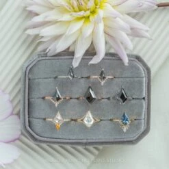 1.34 Carat White Kite Moissanite Engagement Ring, Mackenzie Setting, 14K Yellow Gold -Point No Point Studio Store 20230825 SFS0073 2caeb12a 34c3 454d 9ddd dd954227554e