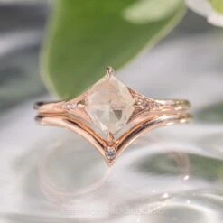 Single Diamond Vivian Wedding Band, 14k Rose Gold -Point No Point Studio Store 20230908 SFS0067