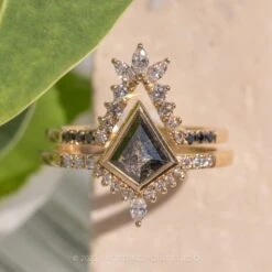 Marquise Diamond Wedding Band, Ombre Cleo Setting, 14K Yellow Gold 6 Marquise Diamond Wedding Band, Ombre Cleo Setting, 14K Yellow Gold -Point No Point Studio Store 20230908 SFS0078