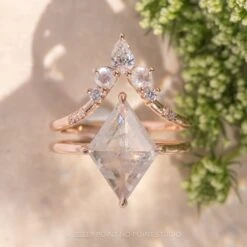 Icy White Diamond Wedding Ring, Flora Setting, 14K Rose Gold -Point No Point Studio Store 20230908 SFS0080 b8d12cb1 3568 46bc 86f7 5e7c680a6201